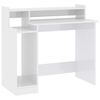 vidaXL Desk High Gloss White Engineered Wood Standard Desk Rectangular