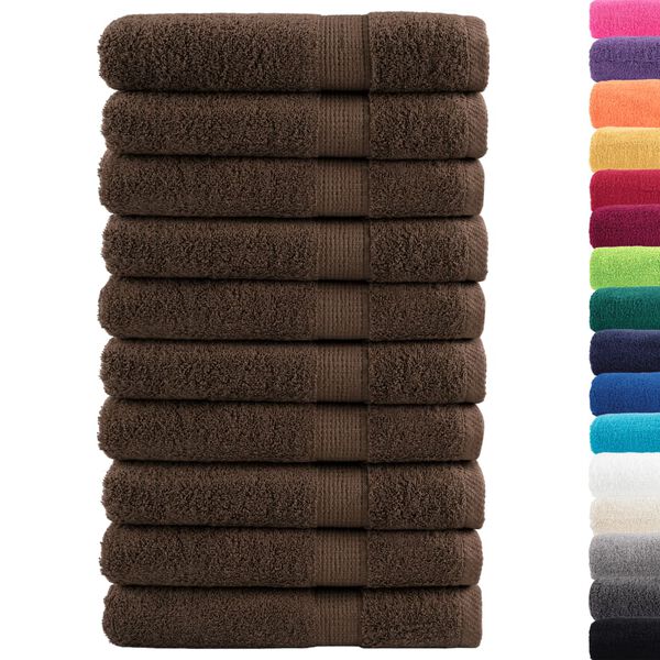 vidaXL Towel Set of 10 Brown 100% cotton XXL Towel Rectangular