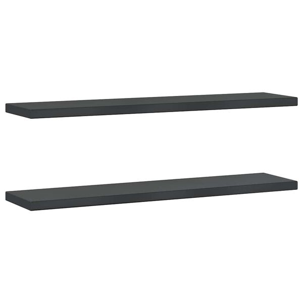 vidaXL Wall Shelf Black Stainless steel with black finish Wall mounting
