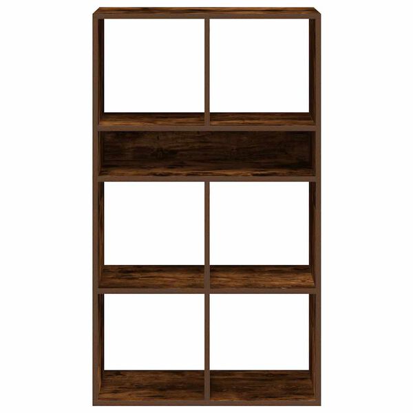 vidaXL Book Cabinet Smoked Oak Engineered Wood 26.0 x 12.2 x 44.1 in