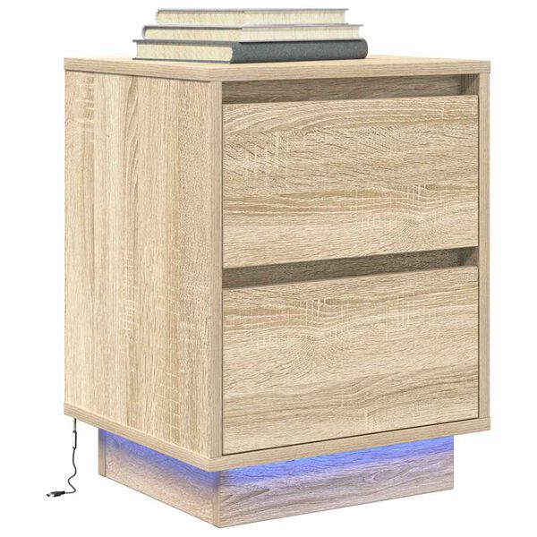 vidaXL Bedside Cabinet Sonoma Oak Engineered wood Medium Bedside Cabinet