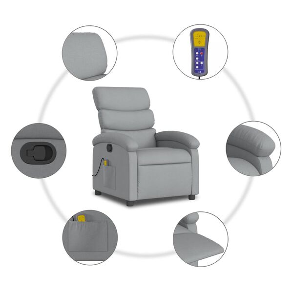 vidaXL Massage Recliner Chair Light grey