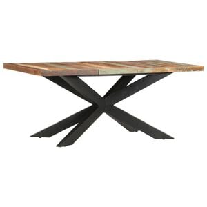 vidaXL Dining Table Varied wood colors and black legs Reclaimed wood