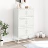 vidaXL Sideboard White Steel Medium Sideboard Rectangular Industrial