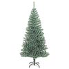vidaXL Artificial Christmas Tree Green and White PET, Metal, PVC 70.9 in