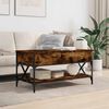 vidaXL Coffee Table Smoked Oak Engineered Wood and Metal