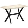 vidaXL Dining Table White and black Solid mango wood, steel