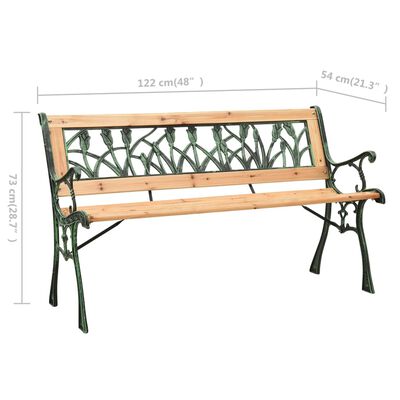 vidaXL Patio Bench 48" Cast Iron and Solid Firwood