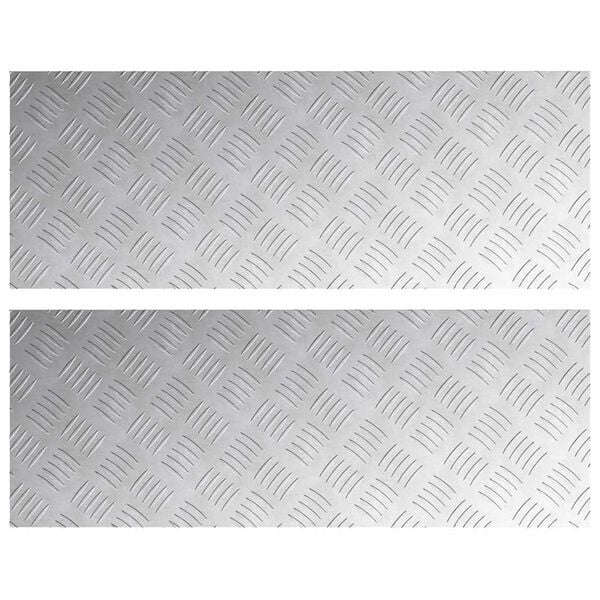 vidaXL Stair Tread Rectangular 2 pcs Silver 31.50 x 11.81 in Aluminium