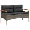 vidaXL 4 Piece Patio Sofa Set with Cushions Grey Poly Rattan