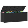 vidaXL Cushion Box Black PE Rattan, Powder-Coated Steel Large