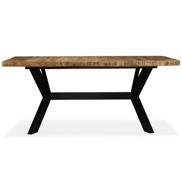 vidaXL Dining Table Brown Solid Mango Wood 70.9 in Seats Many