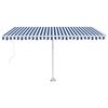 vidaXL Freestanding Manual Retractable Awning 157.5"x118.1" Blue/White