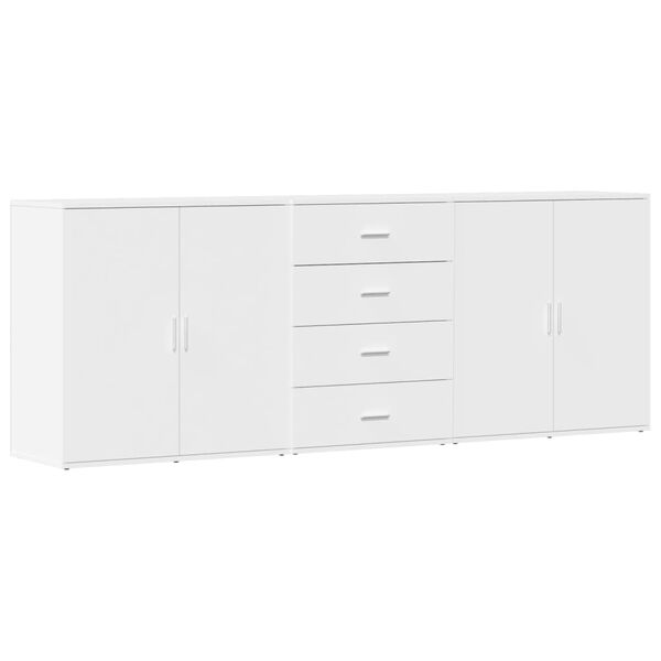 vidaXL Sideboard White Engineered wood Sideboard Rectangular Modern