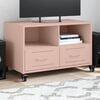 vidaXL TV Cabinet Pink Cold-rolled steel 26.8 x 15.4 x 17.1 in Storage