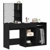 vidaXL LED Dressing Table Black oak 140 x 40 x 140 cm Engineered wood
