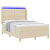 vidaXL Box Spring Bed with Mattress Cream 63" x 78.7" fabric