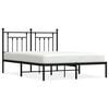 vidaXL Bed Frame Black Steel 55x79 in Bed Frame Rectangular