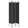 vidaXL 3-Panel Room Divider Black 47.2"x86.6" Fabric