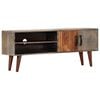 vidaXL TV Cabinet Grey with brown elements Solid rough mango wood