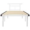 vidaXL Bed Frame White Powder-coated metal, Plywood Twin Durable