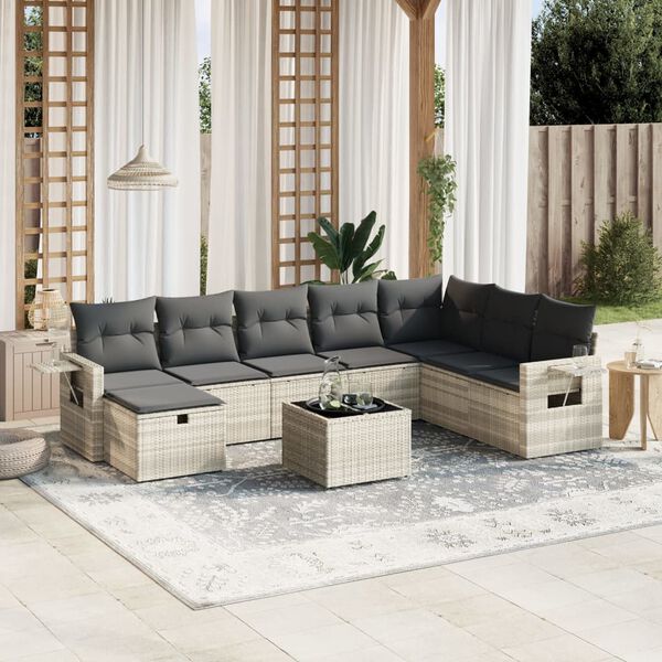 vidaXL Garden Sofa Set Light Grey
