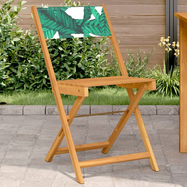 vidaXL Bistro Chair Set of 2 Green Solid acacia wood, polyester Standard