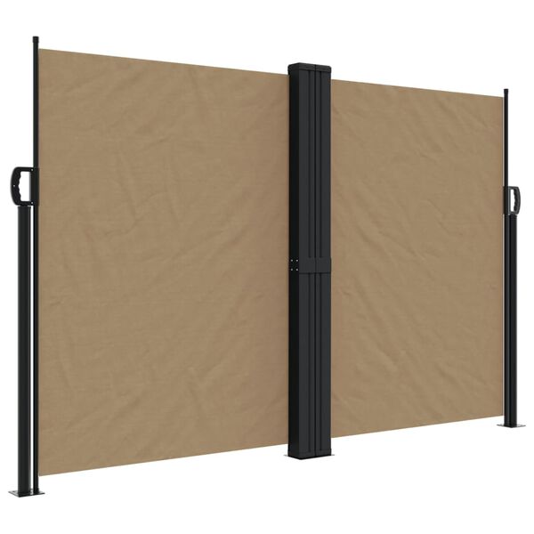 vidaXL Retractable Side Awning Taupe Polyester, Steel 63 x 236 in