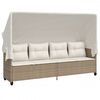 vidaXL Garden Sofa Set Beige PE rattan Large Removable Covers