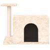 vidaXL Cat Tree Cream Engineered wood, plush, sisal Medium Durable