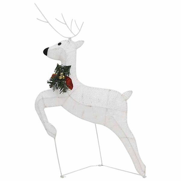 vidaXL Christmas Reindeer Set of 2 White Mesh Medium Decorative Inlays