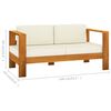 vidaXL Wooden Lounge Set Cream White