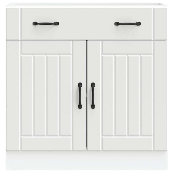 vidaXL Kitchen Base Cabinet White Engineered wood Standard