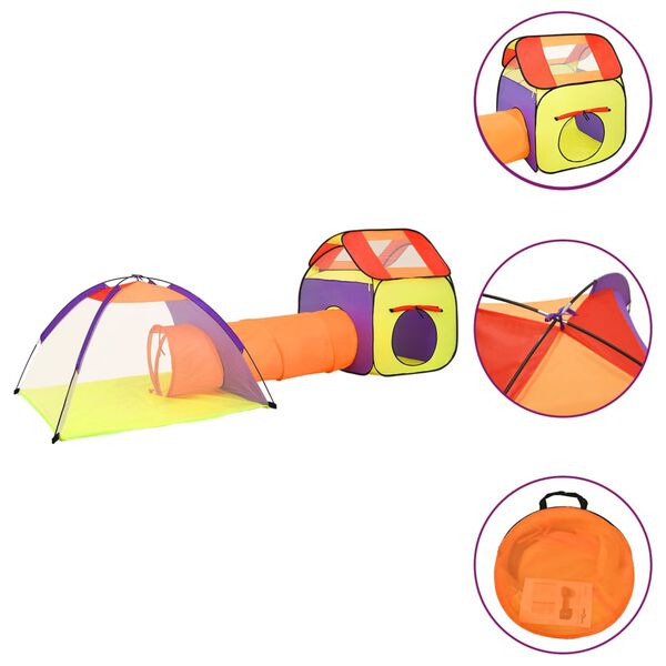 vidaXL Play Tent Multicolor Polyester, Steel, PE (Polyethylene)