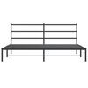 vidaXL Bed Frame Black Powder-Coated Steel King Metal Bed Frame
