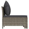 vidaXL 2-seater Garden Sofa Grey Poly rattan, powder-coated steel, polyester