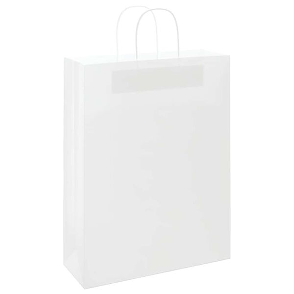 vidaXL Paper Bags 50 pcs with Handles White 32x12x42 cm