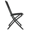 vidaXL Folding Bistro Set Black Steel, tempered glass, textilene Compact