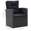 vidaXL Sofa Set Black PE rattan, powder-coated steel, glass Medium