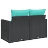 vidaXL Garden Sofa Black, Blue