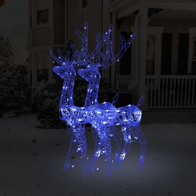 vidaXL Acrylic Reindeer Christmas Decorations 2 pcs 47.2" Blue