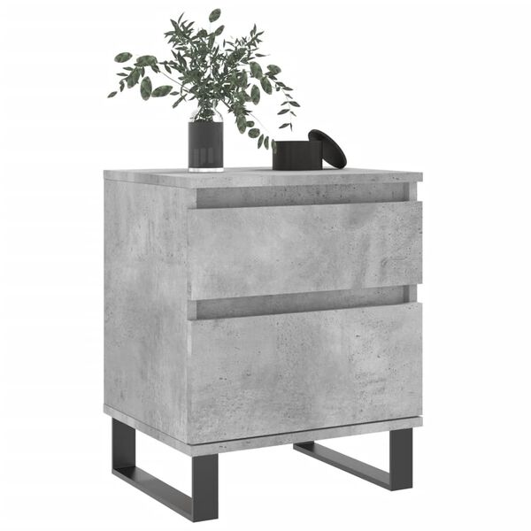 vidaXL Bedside Cabinet Concrete grey Engineered wood, Metal