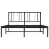 vidaXL Bed Frame Black Steel Double Bed Frame Rectangular