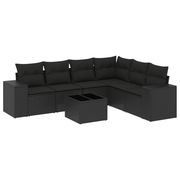 vidaXL Garden Sofa Set Black