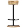 vidaXL Bar Chair Light Brown, Black Solid Mango Wood, Powder-Coated Iron
