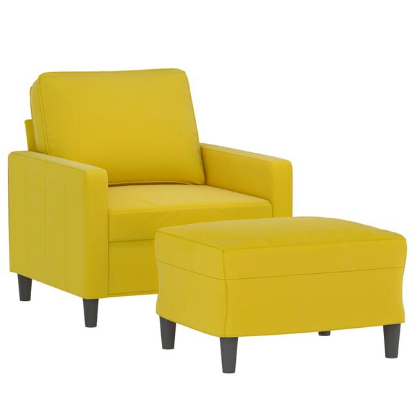 vidaXL Sofa Chair With Footstool Yellow