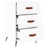 vidaXL Bedside Cabinet White Engineered wood, iron, PU artificial leather