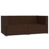 vidaXL 2-seater Sofa Brown Poly Rattan with Cinnamon Red Cushions