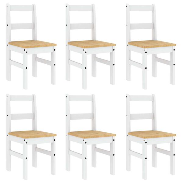 vidaXL Dining Set White Solid pine wood Large Durable Dining Set