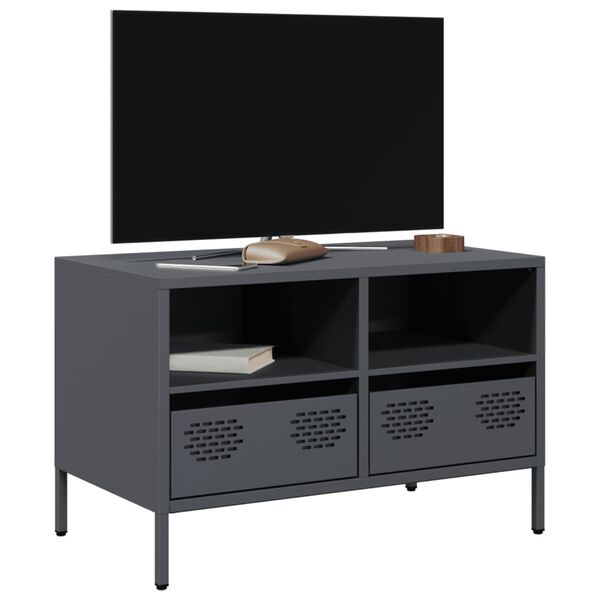 vidaXL TV Cabinet Anthracite Cold-rolled steel Medium Adjustable Feet